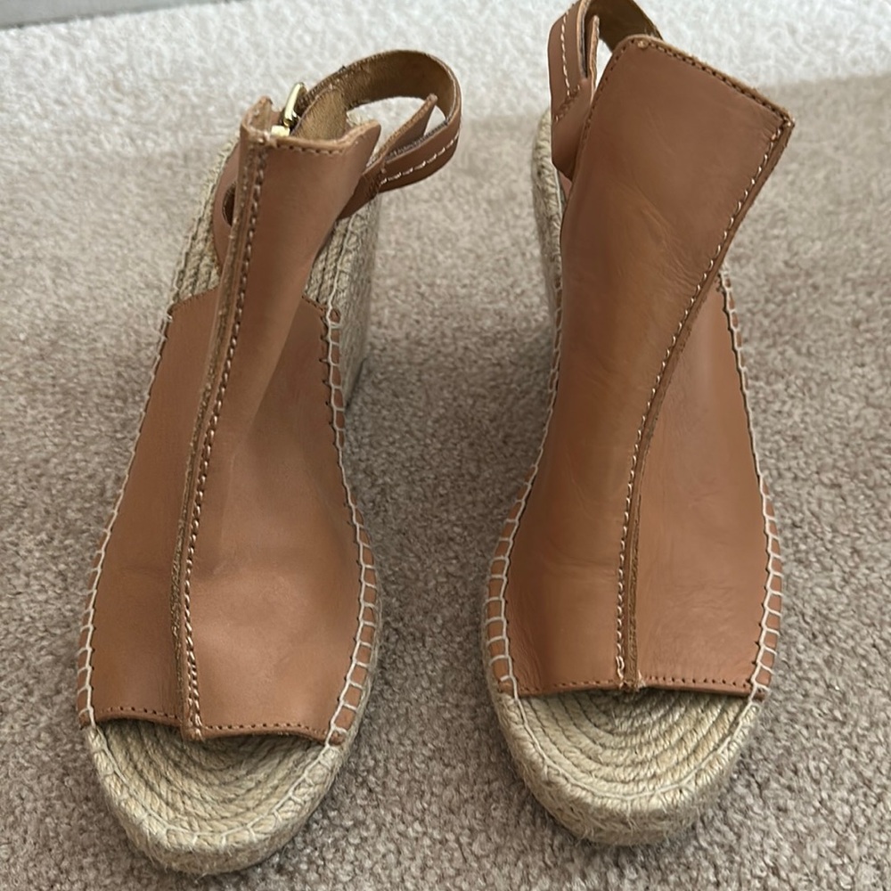 Seychelles espadrilles wedge tan leather